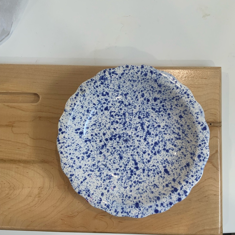 Blue and White Speckled Plate